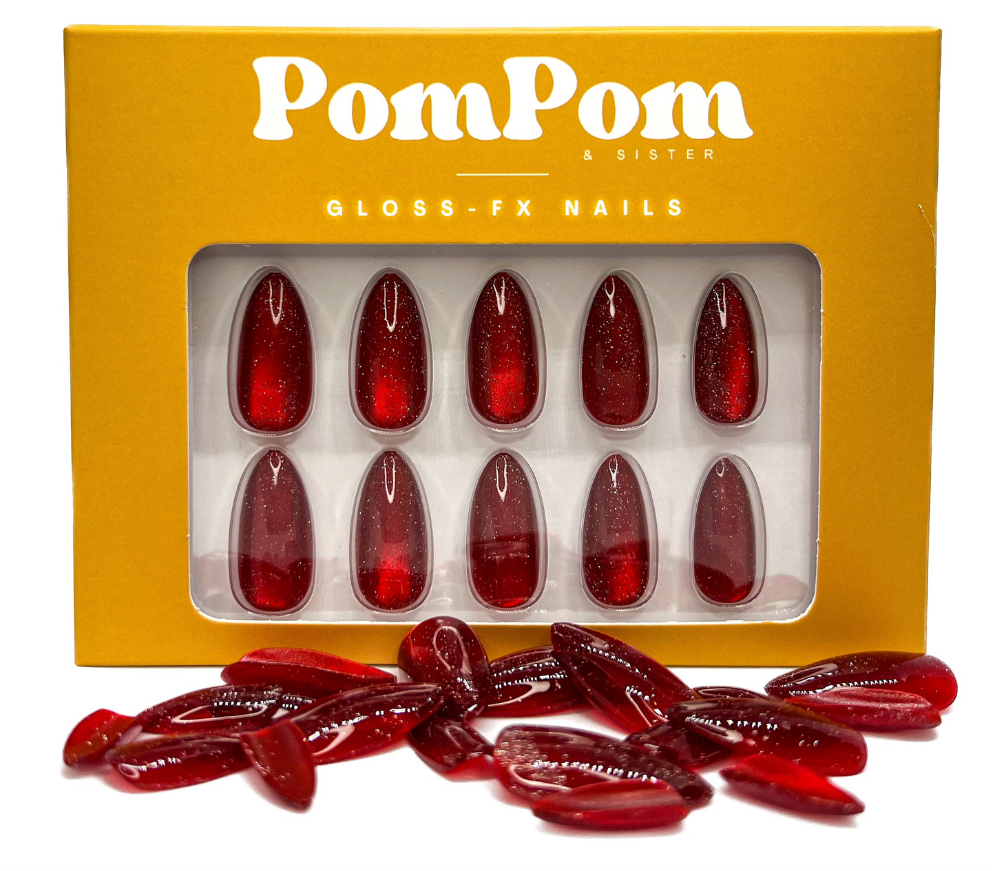 Ruby Velvet - Gloss FX Full Press On Kit | Middle Almond