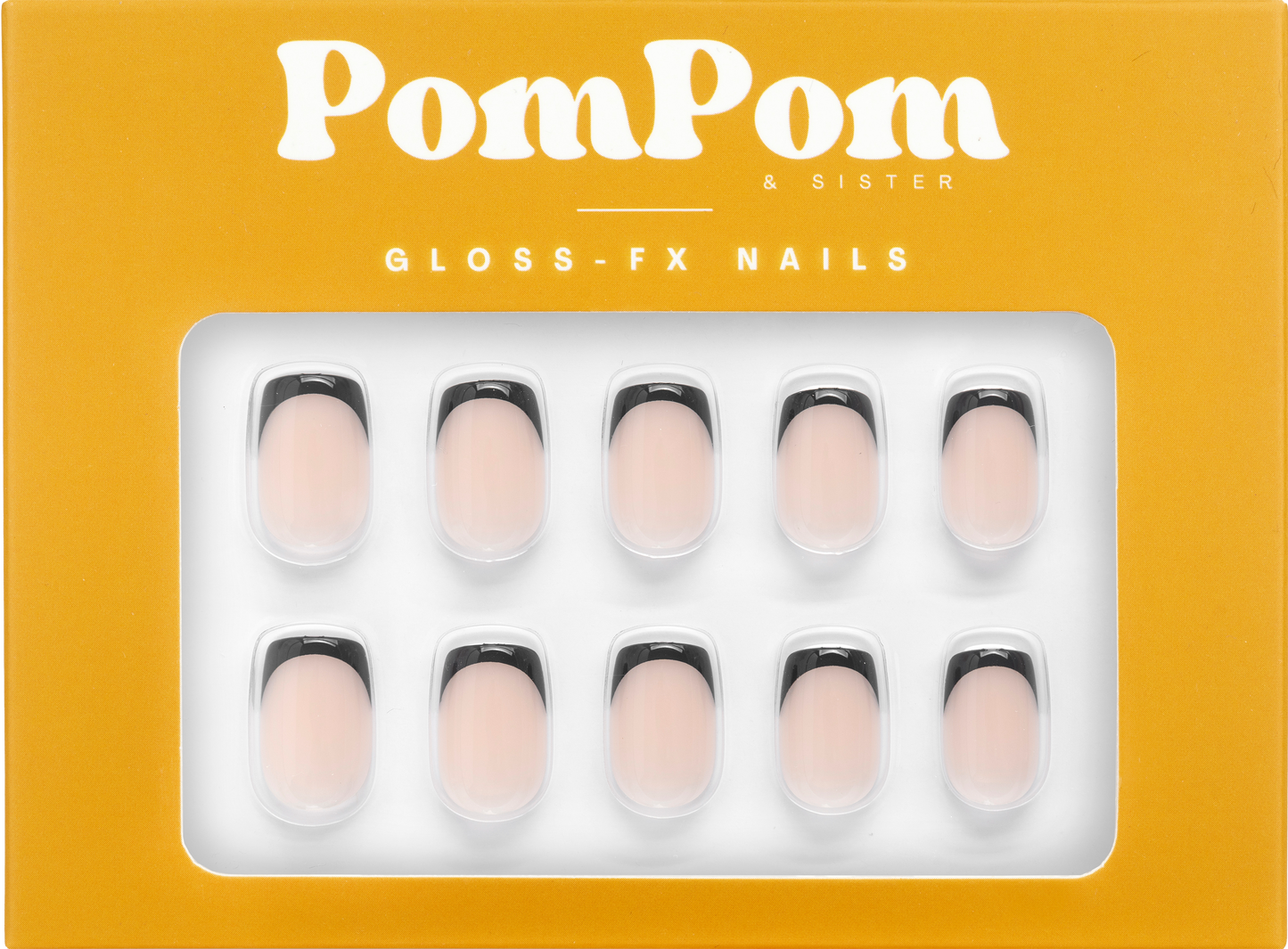 Tuxedo French - Gloss FX Full Press On Kit | Short Square