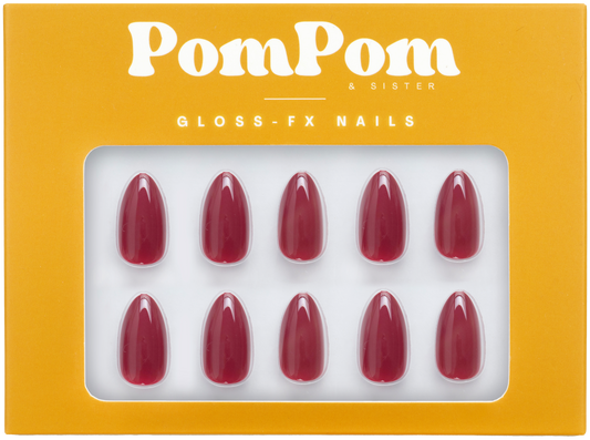 Cherry Red - Gloss FX Full Press On Kit | Short Almond