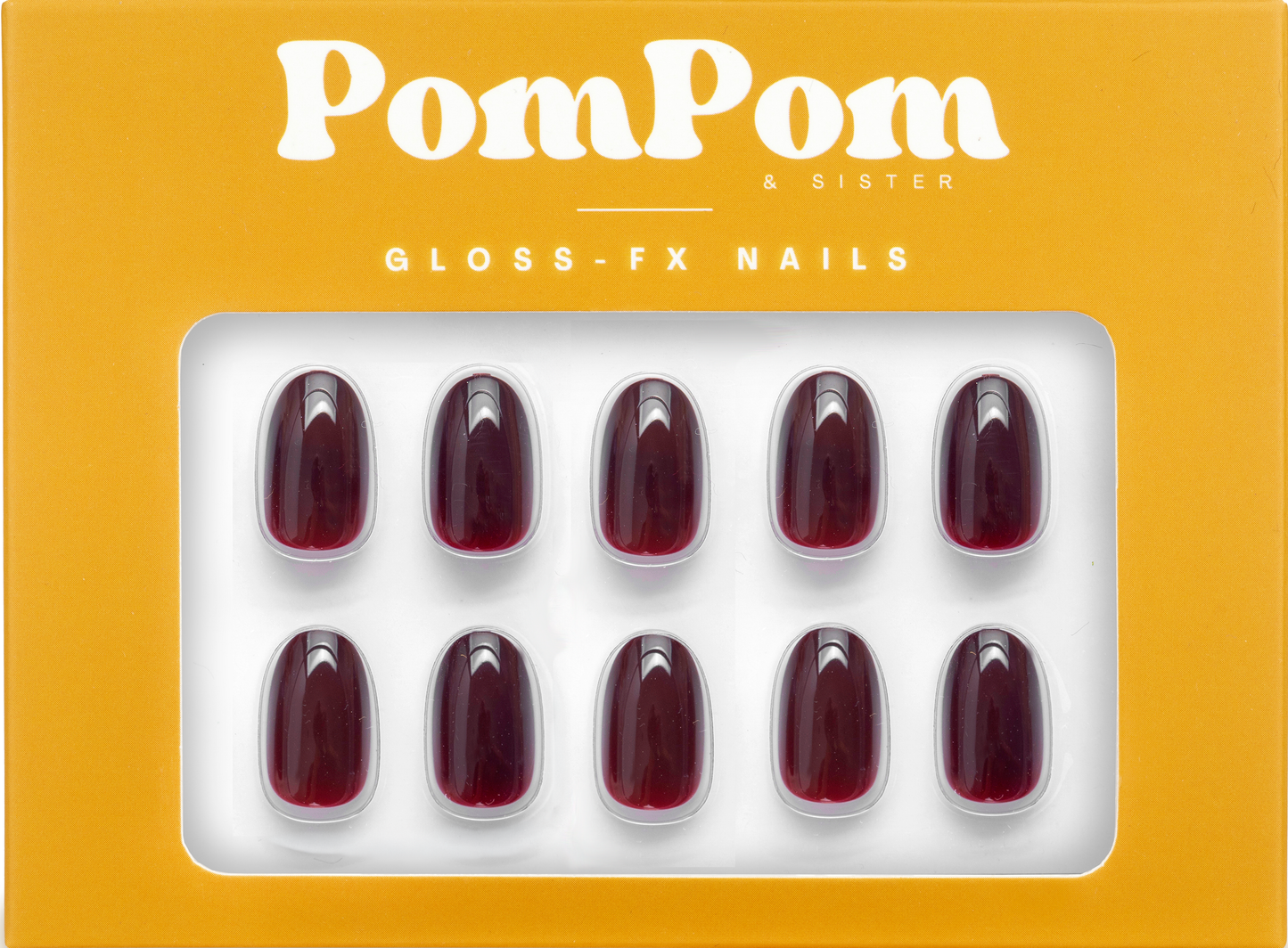 Burgundy - Gloss FX Full Press On Kit | Short Round