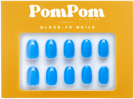 Cobalt - Gloss FX Full Press On Kit | Short Round