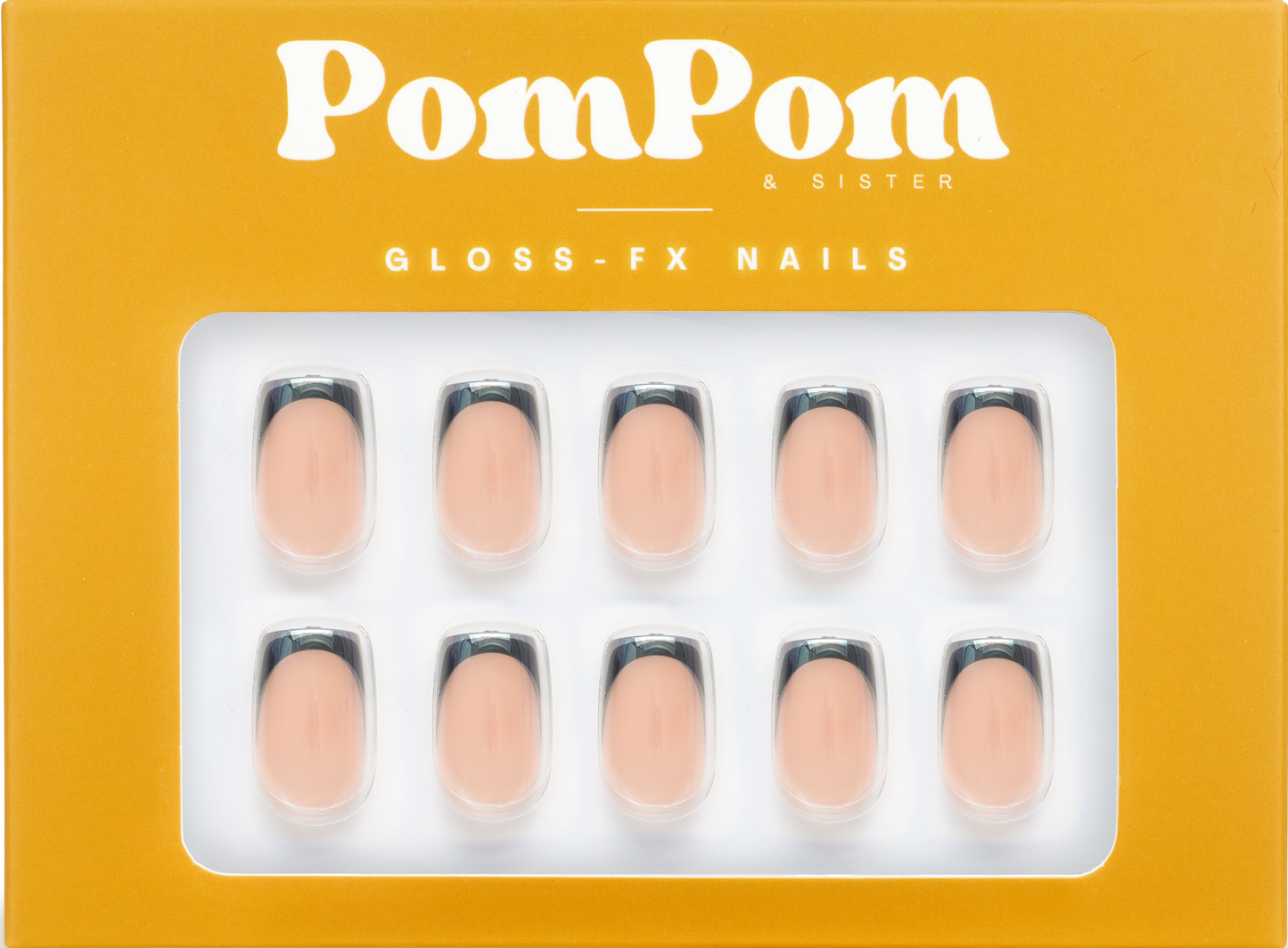 Glazed Navy French - Gloss FX Full Press On Kit | Short Square