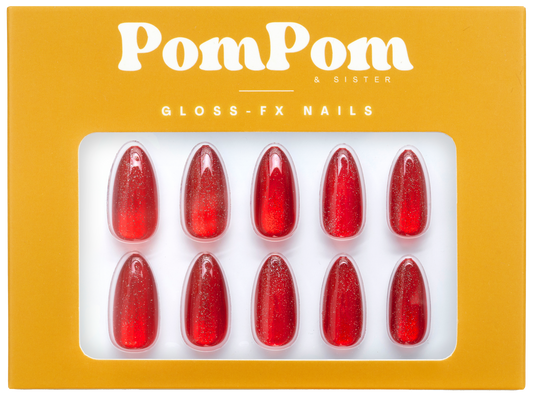 Ruby Velvet - Gloss FX Full Press On Kit | Middle Almond