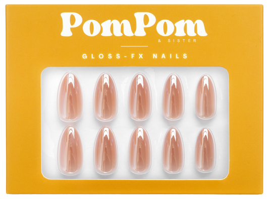 Toffee Glaze - Gloss FX Full Press On Kit | Middle Almond