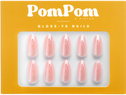 Rosé Glaze - Gloss FX Full Press On Kit | Middle Almond