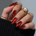 Ruby Velvet - Red Cat Eye - Gloss FX Full Press On Nail Kit | Middle Almond